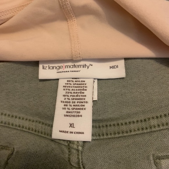 Liz Lange Over The Belly Olive Shorts XL - Picture 5 of 5